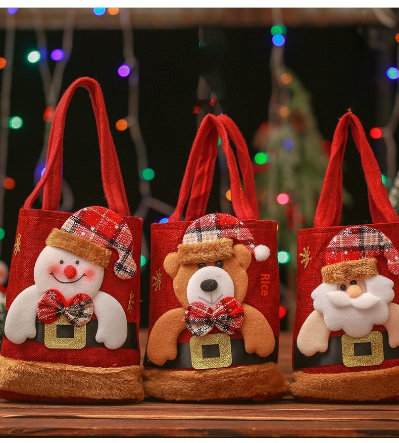 Christmas Candy Gift Tote Bag For Kids Funny Creative Santa Claus Elk Snowman Bear Handbag Small Christmas Tree Decoration Bags Christmas Candy Gift Tote Bag For Kids Funny Creative Santa Claus Elk Snowman Bear Handbag Small Christmas Tree Decoration Bags
